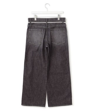 J.PRESS YORK STREET 【UNISEX】ウォッシュドワイド デニムパンツ ブラック系