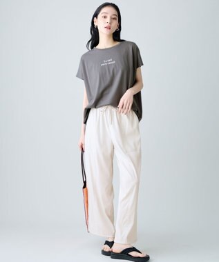 ANY ANYファンクションワイドフレンチスリーブTシャツ スレート