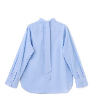 BEIGE， 【洗える】PLUMERIA / コットンシアーバックボウタイブラウス Sax