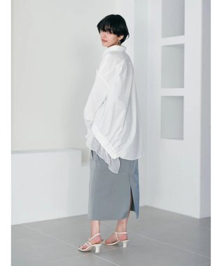 YECCA VECCA シアーMIXアシメシャツ Off White
