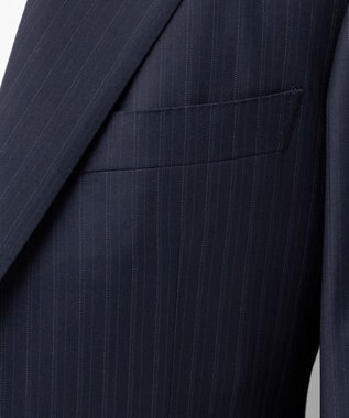 GOTAIRIKU シワになりにくい【御幸毛織/みゆきけおり】Superio160 スーツ_ネイビーストライプ ネイビー系1