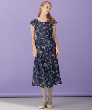 TOCCA 【洗える！】WATERCOLOR HARMONY ロングドレス ネイビー系