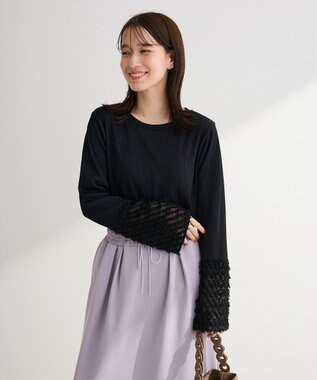 Green Parks 袖フェザードッキングプルオーバー Black