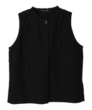 Green Parks ・ＳＵＧＡＲ　ＳＰＯＯＮ　ノーカラーミリタリーベスト Black