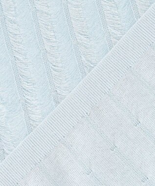自由区 【カトリエムブーケ】Jacquard coupe ハーフスリーブプルオーバー サックス