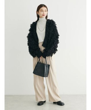 Green Parks ラメリブタートルカットソー Off White