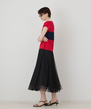 GRACE CONTINENTAL ラガーポロニットトップ レッド