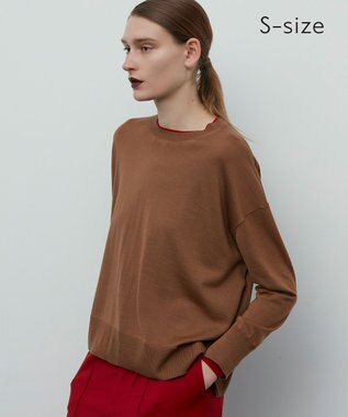 BEIGE， 【S-size】LA MONNAIE / クルーネックニット Red×Camel