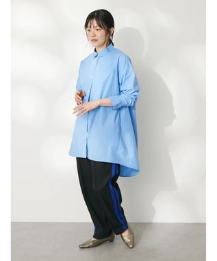 CRAFT STANDARD BOUTIQUE イージーケアコクーンポケ付きチュニック Blue