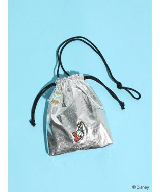 Green Parks ドナルドダック９０ｔｈ／ラメ巾着ポシェット Silver