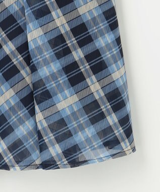 Feroux 楊柳チェックフレア スカート ネイビー系2