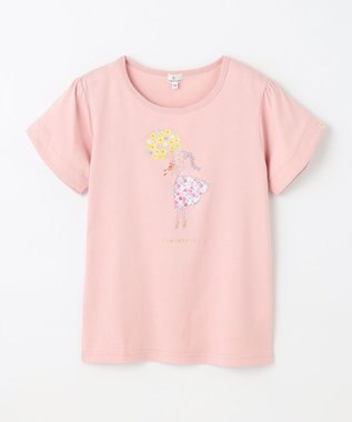 組曲 KIDS 【150-160㎝】ひまわりブーケ Tシャツ ピンク
