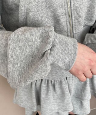 WEGO Wジップショートパーカー 杢グレー