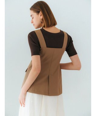 YECCA VECCA リネンライクビスチェベスト Dark Beige