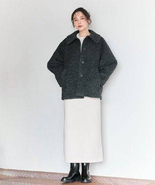 #Newans 【洗濯機可能/セットアップ】ナローシルエットエアリースカート オフ