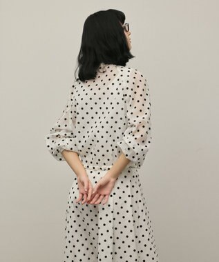 GRACE CONTINENTAL ドットフロッキーブルゾン ホワイト