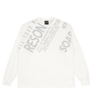 WEGO エンボスグラフィックT(LS) ホワイト