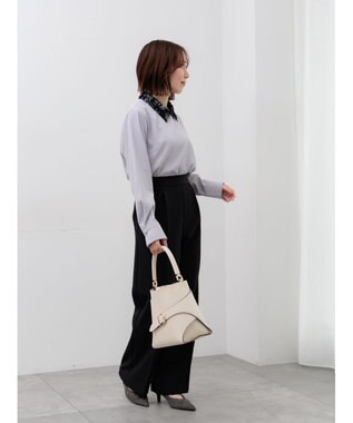 Te chichi 【雑誌掲載アイテム】ダブルクロスイージーワイドパンツ ブラック