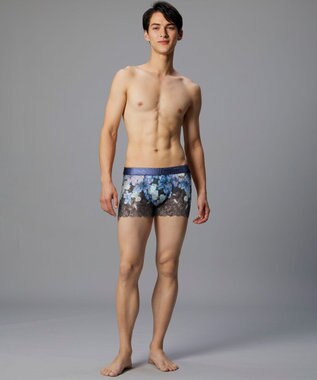 WACOAL MEN WACOAL MEN 【レースボクサー】 ボクサーパンツ フロント快適グラマラス 通気性 スカラ始末(裾部分) 前閉じ レース 下着 メンズ WT3826 /ワコールメン ダークグレー