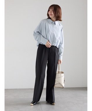 Te chichi 【雑誌掲載アイテム】ダブルクロスイージーワイドパンツ ブラック