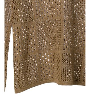 Green Parks ２ＷＡＹ透かし編みニットプルオーバー Beige