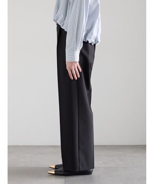 Te chichi 【雑誌掲載アイテム】ダブルクロスイージーワイドパンツ ブラック