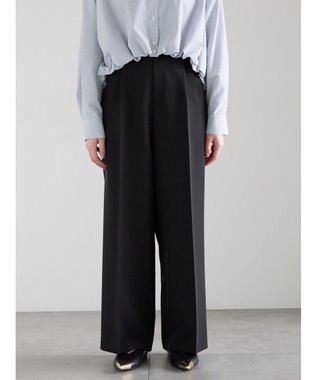 Te chichi 【雑誌掲載アイテム】ダブルクロスイージーワイドパンツ ブラック