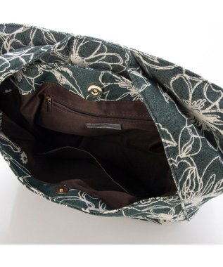 UNBILLION カシュカシュ cache cache / フラワー＆アニマル柄ワンハンドルバッグ グリーン