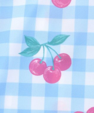 ANY KIDS 【UVカット】2WAYショルダーセパレート水着 エクリュ×サックスブルーチェック