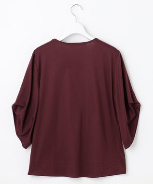 自由区 ナノシアースムース 袖デザイン カットソー ワイン系