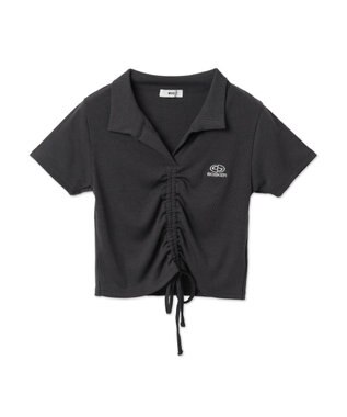 WEGO 刺繍スキッパードロストT スミクロ