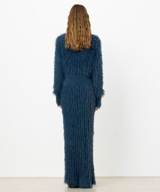 NAVE 【ReNAVE・洗える】メルティーシャギーニット スカート ブルー系