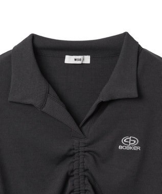 WEGO 刺繍スキッパードロストT スミクロ