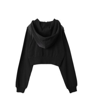 WEGO ヴィンテージウォッシュWジップショートパーカー ブラック