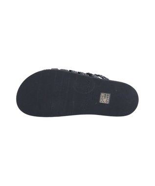 INTER-CHAUSSURES 【ANGEL ALARCON】フットベッドラフィアサンダル ブラック雑材