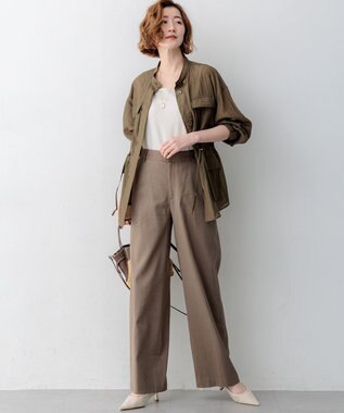 23区 S シャイニーリブ スクエアネック タンクトップ アイボリー系