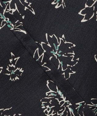 J.PRESS LADIES S 【洗える】ラインフラワープリント ブラウス ネイビー系