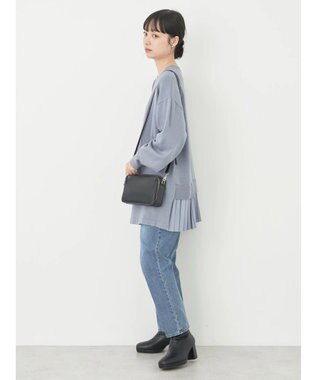 earth music&ecology バックヘムプリーツチュニック Blue