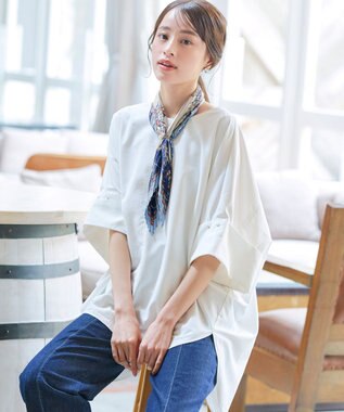 Tiaclasse プリーツスカーフ ネイビー