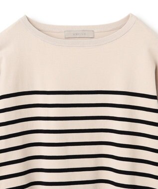 UNFILO 【洗える/抗菌防臭】マイビューティニット ドルマン ベージュボーダー