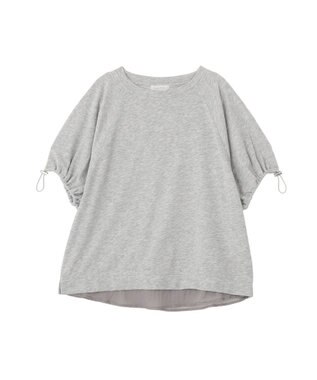 Green Parks 袖ドロストシアー裏毛ドッキングプルオーバー Gray Mixture