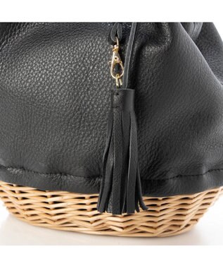 UNBILLION perche 牛革×ヤナギ底2wayトートバッグ ブラック