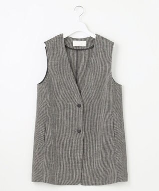 【洗える】ライトカラミミドル丈 ジレ