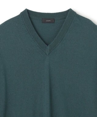 JOSEPH HOMME 【WEB・一部店舗限定】ウールコットンプレーン　Vネックニット ピーコックグリーン系