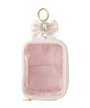 Maison de FLEUR ビジューリボンクリアポーチS Pink