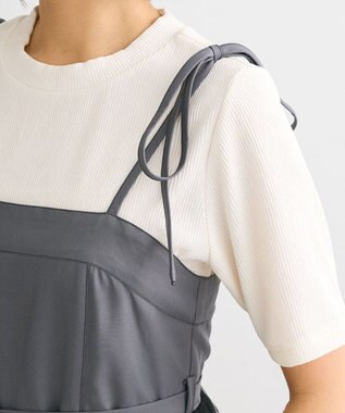 Green Parks ・ＥＬＥＮＣＡＲＥ　ＤＵＥ　チュールドッキングワンピ Charcoal Gray