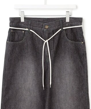 J.PRESS YORK STREET 【UNISEX】ウォッシュドワイド デニムパンツ ブラック系