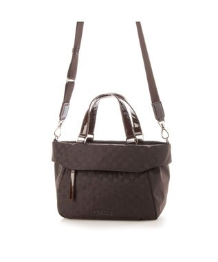 Y'SACCS PolkaDots口折れミニトート チョコ