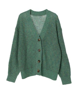 Green Parks Ｍｉｘカラーニットゆるカーディガン Green