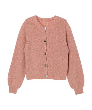 earth music&ecology カールヤーンカーディガン Salmon Pink